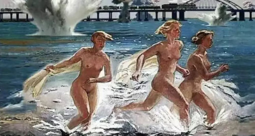 Krym - bombardovanie pláže
